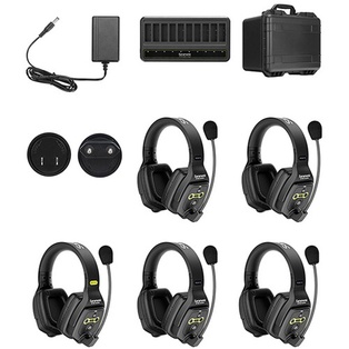 Saramonic WiTalk-WT5D 5-Person Full-Duplex Wireless Intercom System with Dual-Ear Headsets