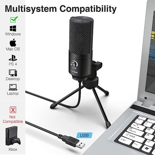 FIFINE USB Microphone, Metal Condenser Recording Microphone for Laptop MAC or Windows K669B